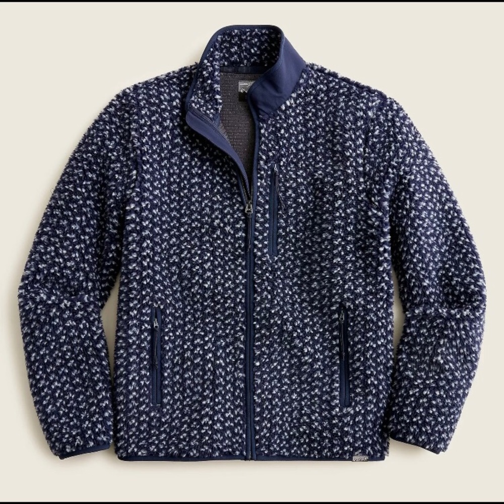 J Crew Nordic sherpa-fleece patterned jacket